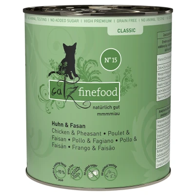 Afbeelding van catz finefood Blik 6 x 800 g Kattenvoer Kip &amp; Fazant