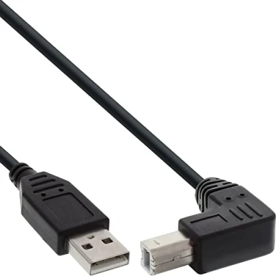 Afbeelding van InLine USB A naar haakse B kabel USB2.0 0,50 meter