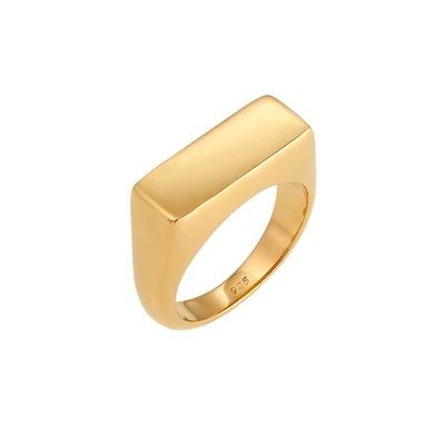 Afbeelding van Elli MATT GEO Basic Blogger Trend Ring goldcoloured, Dames, Maat: 54, Gold coloured