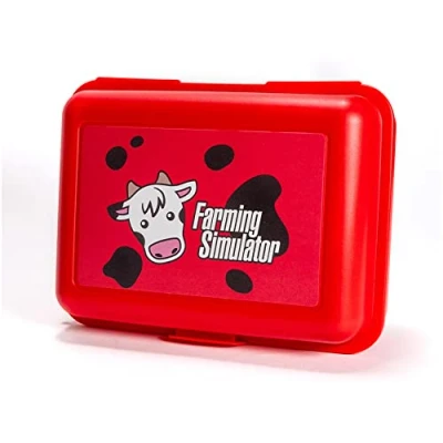 Afbeelding van Farming Simulator Landbouwsimulator broodtrommel (kleur rood, met koeiendesign, afmetingen 17,5 x 12,8 6,9 cm, kunststof doos