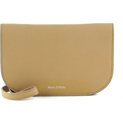 Afbeelding van Marc O&#039;Polo Leren Schoudertas Franzi Crossbody Bag Wheat Field Lichtbruin