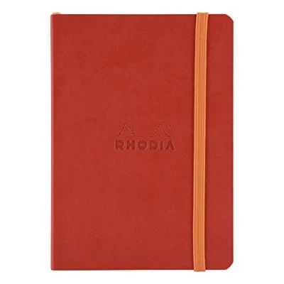 Afbeelding van RHODIA 117363C Poppy Soft Notebook A6 Dotted Dot 144 pagina&#039;s Ivoor Clairefontaine Papier 90 g/m Boekenlegger, Elastische sluiting Kunstleer Cover Rhodiarama Collection