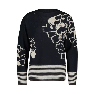 Afbeelding van Betty Barclay MIT Jacquard Trui, Dames, Maat: 38, Patch dark blue nature