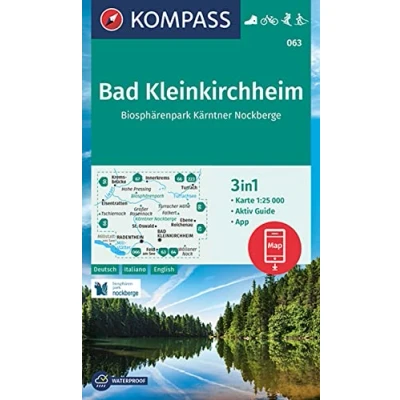Afbeelding van 063 bad kleinkirchheim biospharenpark karntner nockberge: 3in1 Wanderkarte mit Aktiv Guide inklusive Karte zur offline Verwendung in der KOMPASS App. Fahrradfahren. Skitouren. Langlaufen.