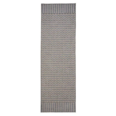 Afbeelding van Balkonkleed Zigzag Coastal Waves Blauw/grijs 80x250 Cm