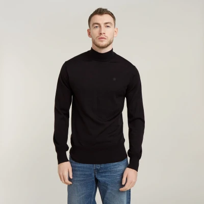 Afbeelding van G STAR Premium CORE MOCK NECK Trui, Heren, Maat: XXL, black