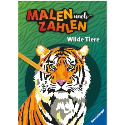 Afbeelding van Ravensburger Malen nach Zahlen Wilde Tiere 32 Motive abgestimmt auf Buntstiftsets mit 24 Farben (Stifte nicht enthalten) Malbuch nummerierten Ausmalfeldern für fortgeschrittene Fans der Reihe