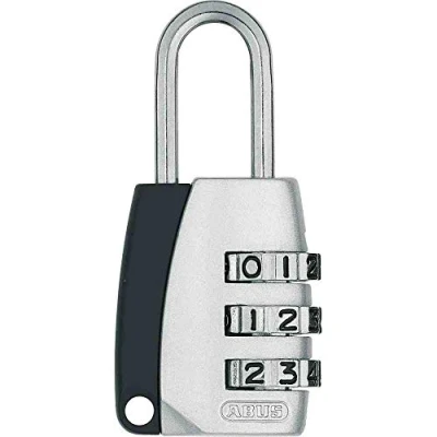 Afbeelding van ABUS Cijferslot 155/20 hangslot met behuizing van gegoten zink kofferslot/slot individueel instelbare cijfercode veiligheidsniveau 3 zilver