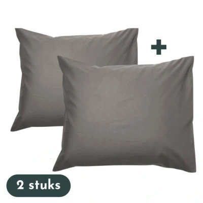 Afbeelding van Zavelo Kussenslopen Hotelkwaliteit Set van 2 Stuks Antraciet 60x70cm...