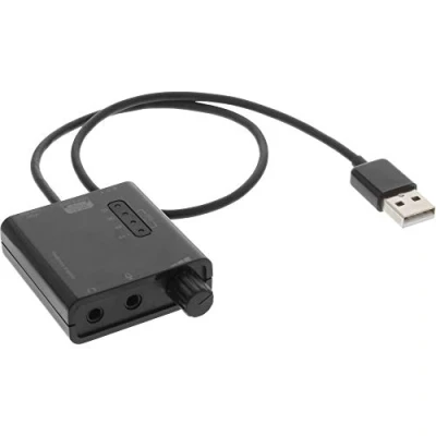 Afbeelding van InLine USB naar HQ Audio Converter Kabel (Bass Boost), Hoofdtelefoonversterkers, Zwart