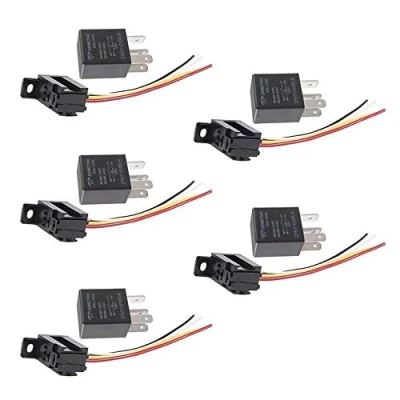 Afbeelding van Mintice™ 5 x 12 V 30 A 4 polig auto relais opener sluiter wisselrelais vermogensrelais bus stekker motorfiets boot