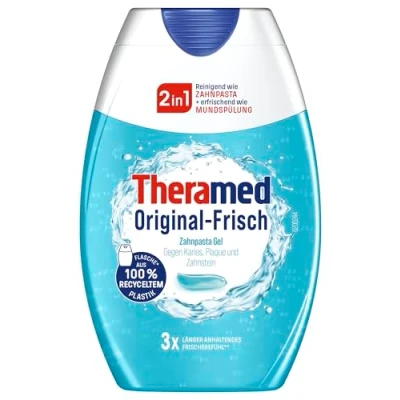 Afbeelding van THERAMED 2 in 1 originele verse, reinigt als tandpasta + verfrissend mondspoeling, 75 ml