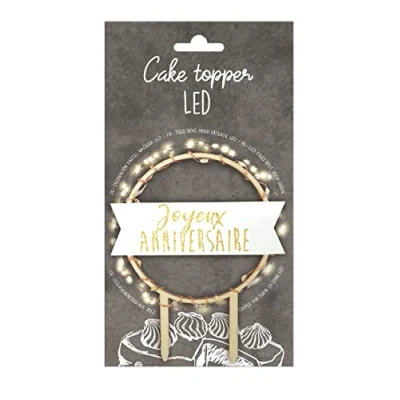 Afbeelding van Scrapcooking Taarttopper Led Happy Birthday 12x10x0,5cm