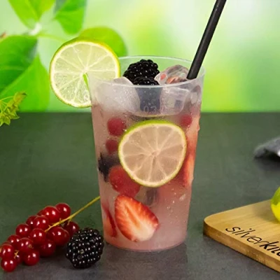 Afbeelding van Silverkitchen 4032 033 25 drinkbekers 300 ml onbreekbare herbruikbare beker cocktailbeker longdrinkglazen transparant van PP plastic Gemaakt in Duitsland,25 Stuk (1er pakket),glashelder