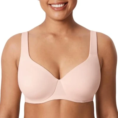 Afbeelding van AISILIN Vrouwen Minimizer Bh Plus Size Ongevoerd Volledige Dekking Gladde Beugelondersteuning Abrikoos Roze 80F