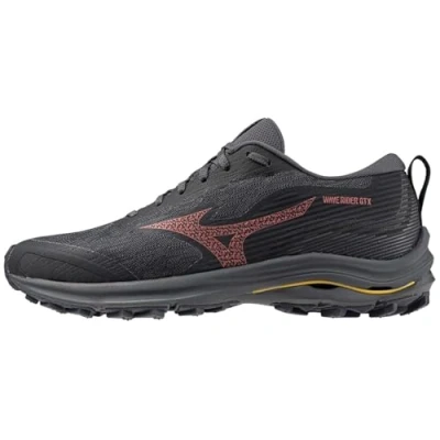 Afbeelding van Mizuno WAVE RIDER GTX Hardloopschoenen Zwart/Nasturtium/Carrot Curl Heren Maat 44.5