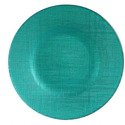 Afbeelding van Eetbord Turkoois Glas 21 x 2 cm (6 Stuks)