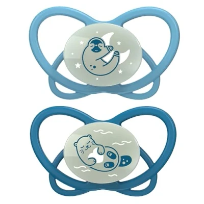 Afbeelding van nip ® Nacht fopspeen My Butterfly Night Green , maat 2 (5 18 maanden), silicone blauw