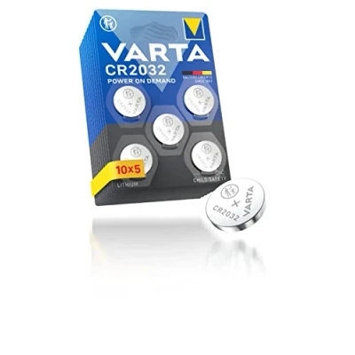 Afbeelding van VARTA Batterijen Knoopcellen CR2032, verpakking van 50, Power on Demand, Lithium, 3V, kindveilige verpakking, voor Smart Home apparaten, autosleutels en andere toepassingen [Exclusief bij Amazon]