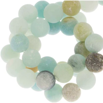 Afbeelding van Amazoniet Frosted Kralen (10 mm) 38 Stuks