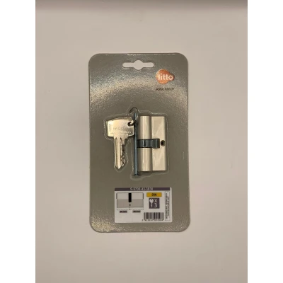 Afbeelding van CILINDER, MESSING VERNIKKELD 60mm + 3 sleutels