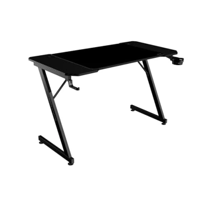 Afbeelding van MARSGAMING MGD X120, Gaming Bureau, Ergonomisch Ontwerp, Koolstofvezel Oppervlak, Metalen Frame, XXL Muismat, Hoofdtelefoon en Drinkhouder, Kabelbeheer, Bureau 120x60cm, Zwart