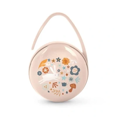 Afbeelding van Suavinex, Fopspeenhouder voor baby&#039;s, het dragen van 2 fopspenen in onafhankelijke vorm, met houder om op te hangen aan de tas, kinderwagen of kinderbed, fopspeenbox, fopspeentas, Wonderland roze