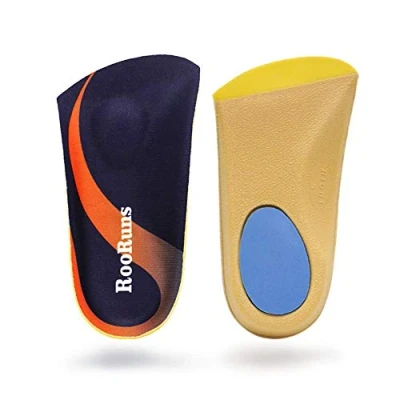 Afbeelding van Orthotische Inserts 3/4 lengte, Plantaire Fasciitis inlegzolen met middenvoetsbeschermers hielkussen voor mannen en vrouwen, hoge boog ondersteuning schoen inzetstukken platte voeten, overpronatie, lopen hardlopen, L