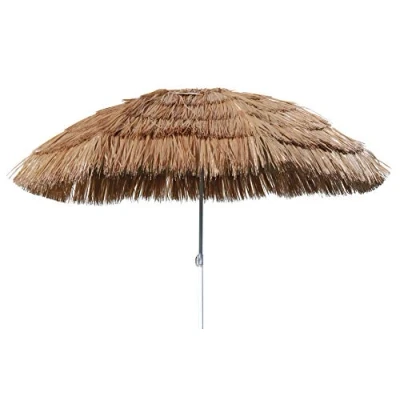Afbeelding van Spetebo Hawaii Parasol, diameter 165 cm, kantelbaar, strandparasol, tuinparasol, beige
