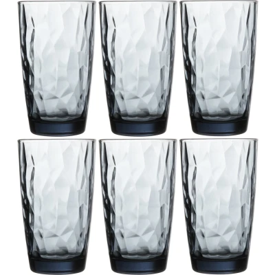 Afbeelding van Set van 12x stuks waterglazen/longdrinkglazen blauw 470 ml Longdrinkglazen