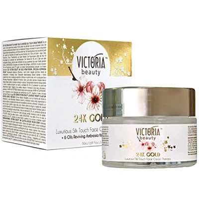 Afbeelding van Natuurlijke satijnen anti age gezicht creme met 24K goud rijke olien hyaluron niacinamide 50ml
