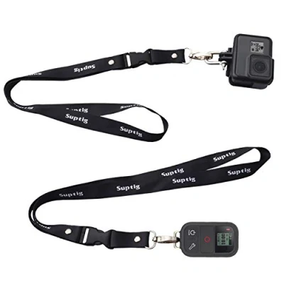 Afbeelding van Suptig Lanyard, nekkoord 2 stuks, compatibel met Gopro Hero 13 12 11 10 9 8 7 6 5 4 Session Dragon AKASO actiecamera&#039;s, Zwart