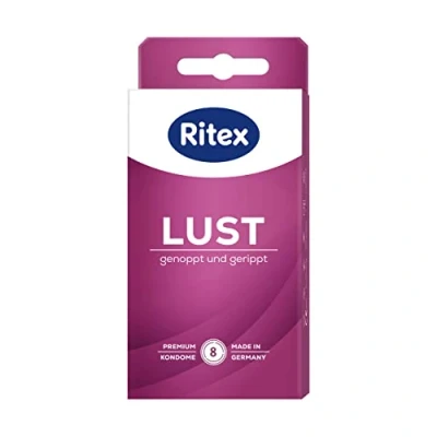 Afbeelding van Ritex LUST condooms, genopt en geribbeld, 8 stuks, Made in Germany