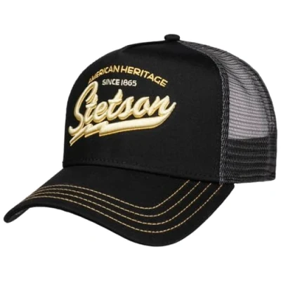 Afbeelding van Stetson Since 1865 Trucker Pet Heren snapback cap baseballpet truckercap met klep voor Zomer/Winter One Size Small zwart