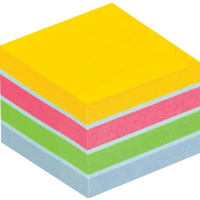 Afbeelding van Post it Notes mini kubus, 400 vel, ft 51 x mm, geassorteerde kleuren, op blister memokubus