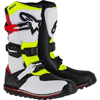 Afbeelding van Alpinestars 2022 Tech T Trail Laarzen Wit / Rood Fluor Geel Zwart maat 10 = 44.5