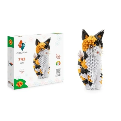 Afbeelding van Origami 3D Mooie papiersculptuur met gepatenteerde onderdelen en begrijpelijke bouwhandleiding (mogelijk niet beschikbaar in het Nederlands), vanaf 8 jaar (kat)