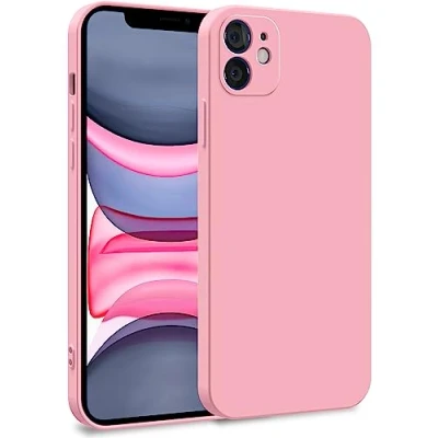 Afbeelding van MyGadget Beschermhoesje voor Apple iPhone 11, tweelaagse zachte siliconen hoes, case met camerabescherming en krasbestendige binnenvoering, lichtroze