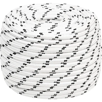 Afbeelding van vidaXL Boottouw gevlochten 14 mmx25 m polyester wit