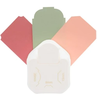 Afbeelding van Vaessen Creative 3 in 1 Hoeksnijder Tag Punch 8/15/20 mm voor papier, kaarten, uitnodigingen en foto&#039;s tot 220 g/m² ideaal papercrafts plakboekbenodigdheden