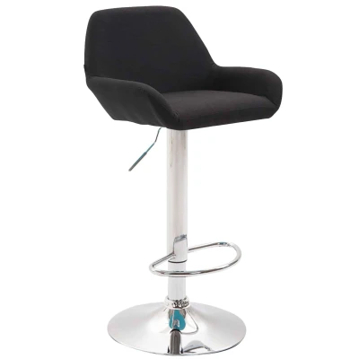 Afbeelding van Barkruk Mysen Stof Chrome frame Zwart