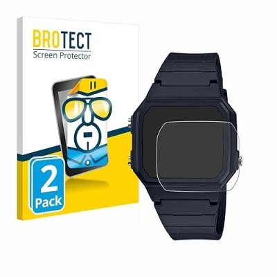 Afbeelding van BROTECT (2 Stuks) Schermbeschermer voor Casio Unisex F 91W Screen Protector Transparant