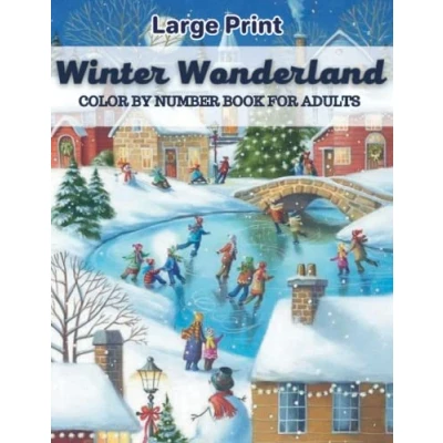 Afbeelding van Winter Color By Number Coloring Book For Adults: Large Print Numbers Christmas Holiday Scenes, Santa Claus, Snowman, Reindeer, Elves, Trees and More!