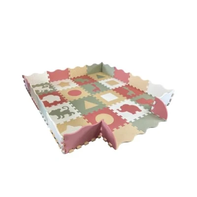 Afbeelding van Roolsy Speelmat Babygym Puzzelmat Baby en Peuters Foam Speelkleed met Opstaande Rand Vloerpuzzel Inclusief Opbergtas