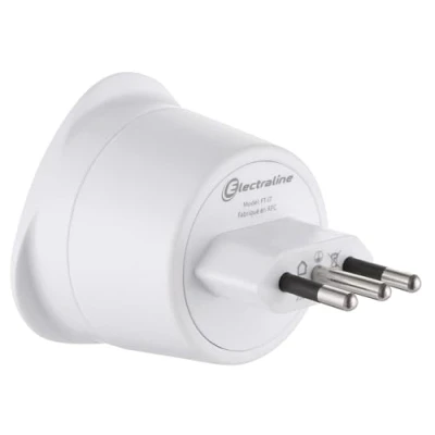 Afbeelding van Energaline 70051 Reisadapter Frankrijk/Europa op Italië 2 pins Europa 3 Italië, wit
