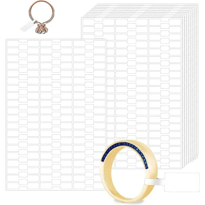 Afbeelding van Zeynomax Set van 500 zelfklevende sieraden prijslabels in wit Voor kettingen, oorbellen, armbanden en ringen