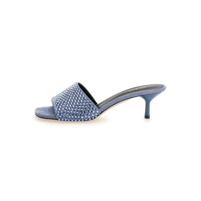 Afbeelding van Guess EUGY Nieten Muiltjes met hak, Dames, Maat: 39, Hellblau Veloursleer