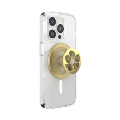 Afbeelding van PopSockets: PopGrip Rond voor MagSafe Adapterring inbegrepen Uitbreidende telefoonstandaard en grip met verwisselbaar bovenblad smartphones hoesjes Mae Flower with Pearl