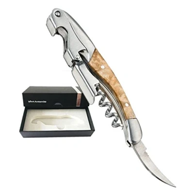 Afbeelding van Smaier Wijnopener, ober kurkentrekkers premium palissander handvat alles in 1 flesopener beste bar wijnaccessoires en cadeau