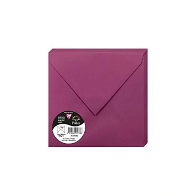Afbeelding van Clairefontaine 5763C enveloppen, rubber, vierkant, 16,5 x cm, 120 g/m², kleur: framboos uitnodigingen voor evenementen en belofte collectie pollen premium papier, glad